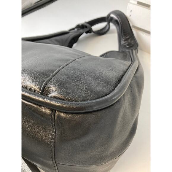 BRIGHTON LOCK HEART ISSIE BLACK LEATHER HOBO RARE FIND - Picture 12 of 16